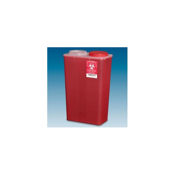 Ppi Plasti-Products 14-Quart Big Mouth Sharps Container, Red, Case of 10 146014 - main